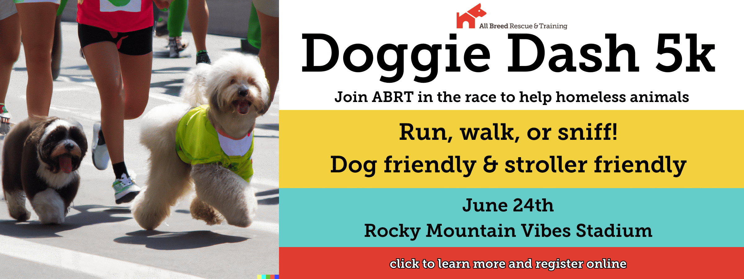 Join ABRT for our 10th Annual Doggie Dash 5k